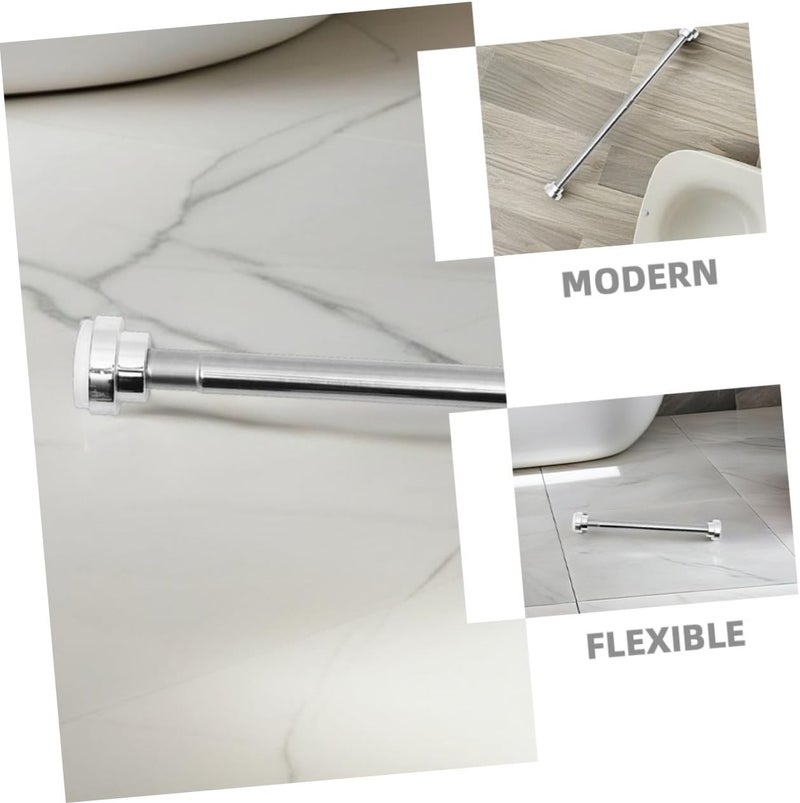 2pcs Telescopic Stainless Steel Shower Curtain Rods, Adjustable Nail-free Tension Poles for Bathroom and Balcony, Extendable 22mm Diameter, 40-55cm Length - Image 3