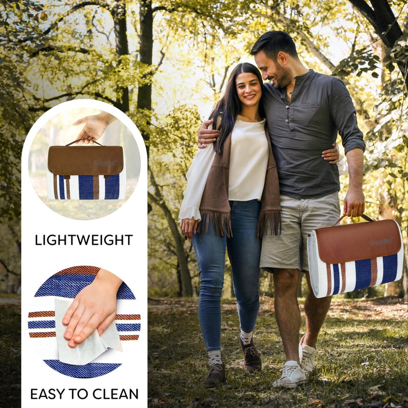 scuddles 60" x 80" Extra Large Outdoor Picnic Blanket â€“ Waterproof, Foldable Travel Mat for Beach, Camping, Grass, Lawn, Park â€“ Dual Layer, Sand-Free, Soft Throw Rug Fits 4 Adults, Summer Accessories - Image 4