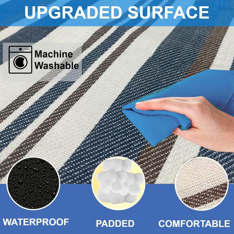 scuddles 60" x 80" Extra Large Outdoor Picnic Blanket â€“ Waterproof, Foldable Travel Mat for Beach, Camping, Grass, Lawn, Park â€“ Dual Layer, Sand-Free, Soft Throw Rug Fits 4 Adults, Summer Accessories - Image 5
