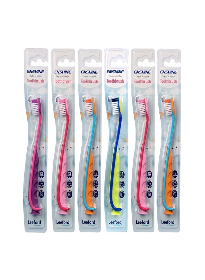 Enshine Kids Toothbrush with suction cap | Extra Soft Bristle Toothbrush | Compact head and non-slip handle | For 12+ Months Kids | Combo Pack of 6, Multicolor - Image 1