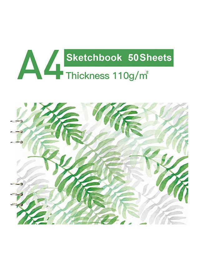 NIBEMINENT Professional Loose-Leaf Art Painting Sketchbook - 50 Sheet Green/White - Image 1