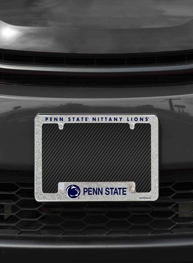 ريكو إندستريز إطار لوحة ترخيص سيارات فاخر من الكروم بالكامل من شركة Rico Industries، يحمل شعار فريق Penn State Nittany Lions التابع للرابطة الوطنية لرياضة الجامعات (NCAA)، مقاس 12 بوصة × 6 بوصات، مناسب للسيارات والشاحنات وسيارات الدفع الرباعي. - Image 2