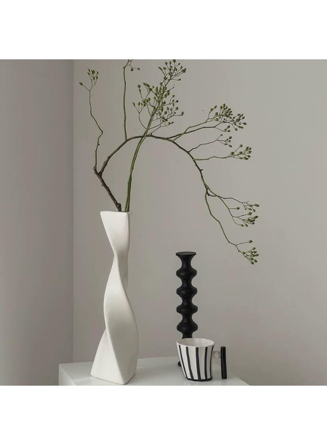 شو وو مجموعة مزهريات سيراميك من 3 قطع - مزهرية زهور للديكور المنزلي العصري، مزهريات زخرفية للمنزل والمكتب وغرفة المعيشة (أبيض) - Image 5