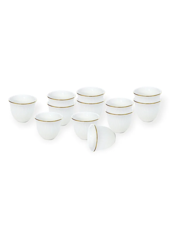 Shallow 12-Pieces Arabic Gahwa and Espresso Cup, 90ml