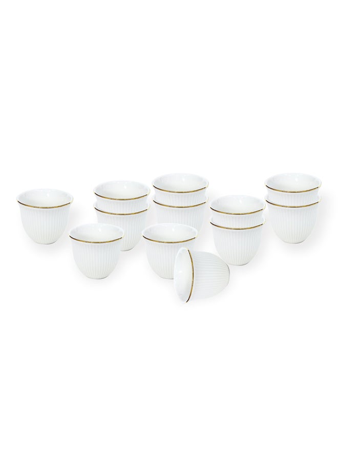 Shallow 12-Pieces Arabic Gahwa and Espresso Cup, 90ml - Image 1