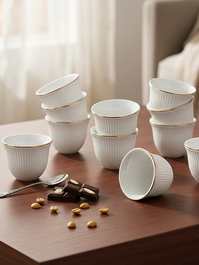 Shallow 12-Pieces Arabic Gahwa and Espresso Cup, 90ml - Image 2