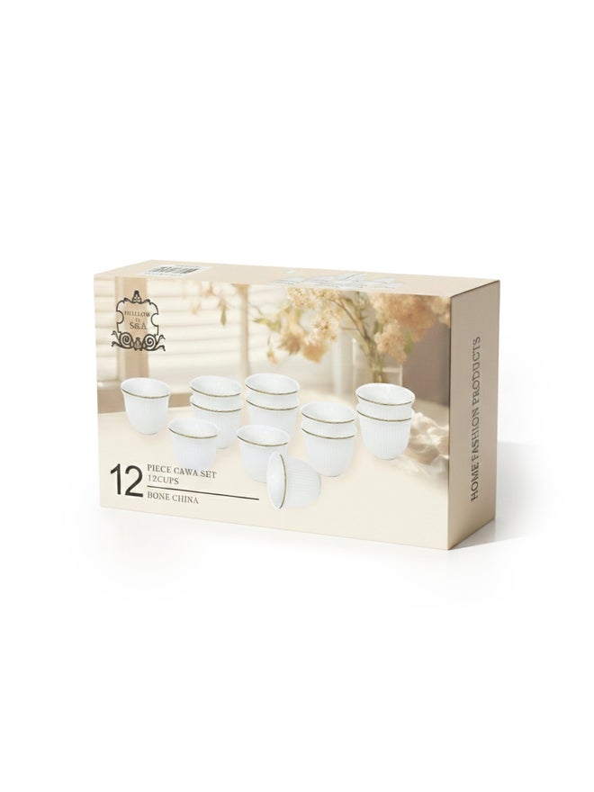 Shallow 12-Pieces Arabic Gahwa and Espresso Cup, 90ml - Image 5