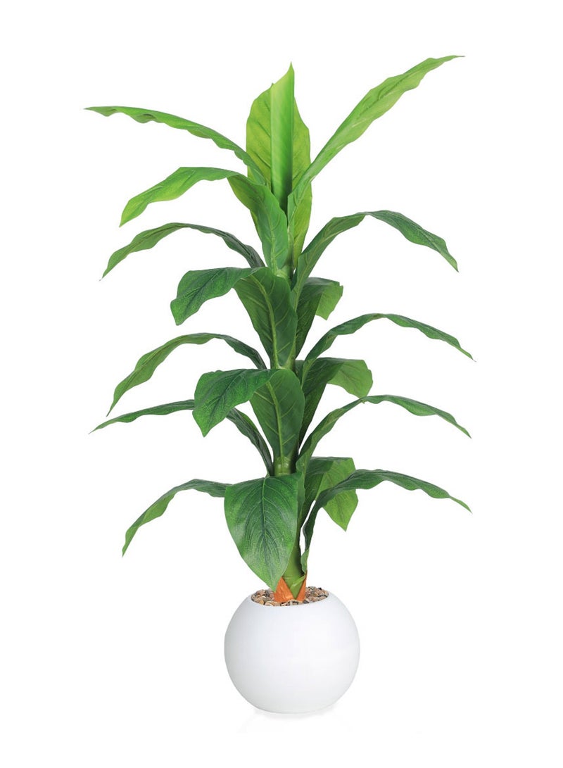 Alrassi Artificial Green Corn Plant, 110 cm Height – Realistic Natural Look with Elegant Plastic Pot for Indoor Décor - Image 1