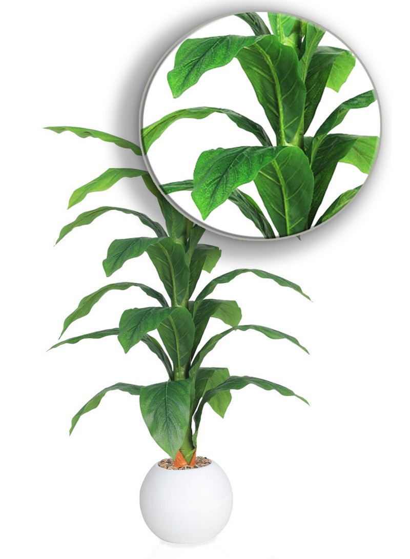 Alrassi Artificial Green Corn Plant, 110 cm Height – Realistic Natural Look with Elegant Plastic Pot for Indoor Décor - Image 3