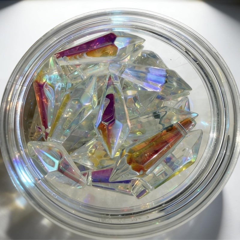 Troyune Trroyune 50pcs Sun Catcher Crystals, 38mm Icicle Prisms for Chandelier Lamp Candle Holders, Curtain DIY Pendant Drops in AB Colors - Image 5