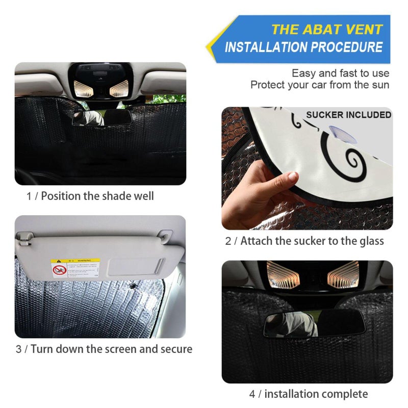 Dussdil Black Afro Girl Butterfly Flowers Car Windshield Sun Shade African American Woman Sunshade Block UV Rays Protector Keep Your Vehicle Cool Sun Shield Visor Cover Foldable for Car Truck SUV M - Image 4
