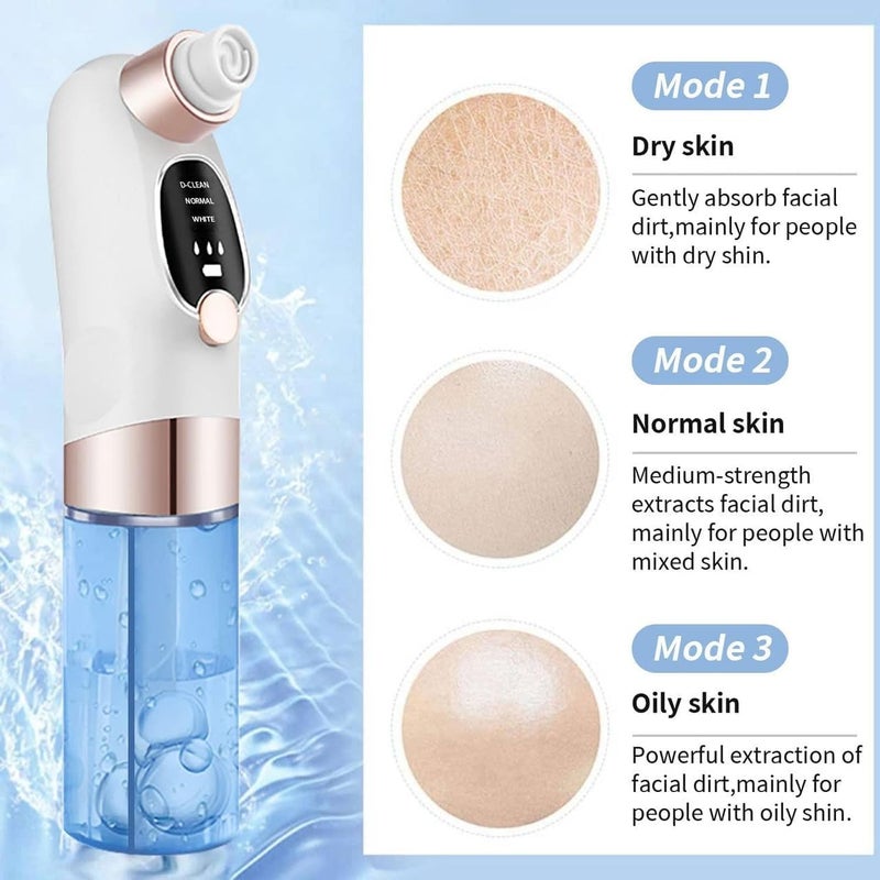 ADAK Electric Blackhead Remover Pore Vacuum Cleaner, Small Bubble Water Cycle Suction Facial Device for Acne, Pimple & Comedo Removal, Deep Pore Cleansing Beauty Tool (L) - Image 3