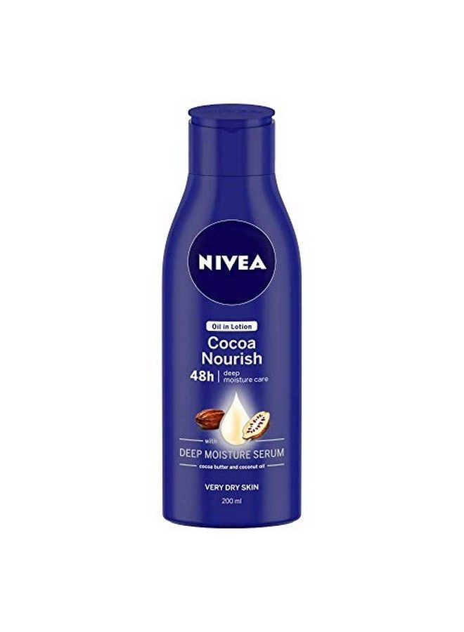 Nivea زيت في لوشن كاكاو مغذي 200 مل + مرطب خفيف ناعم مع فيتامين E 50 مل عبوة من 2 - Image 3