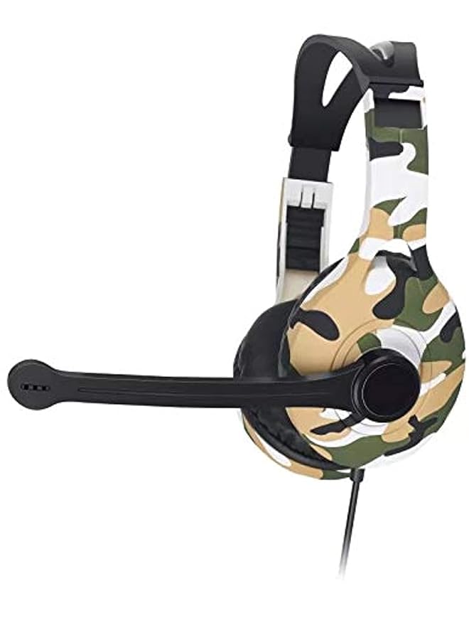 general Beige Game Headset 3.5Mm Camouflage Design Stereo Music Gaming Headphone With Mic Over Ear Headphone Medium Wired
