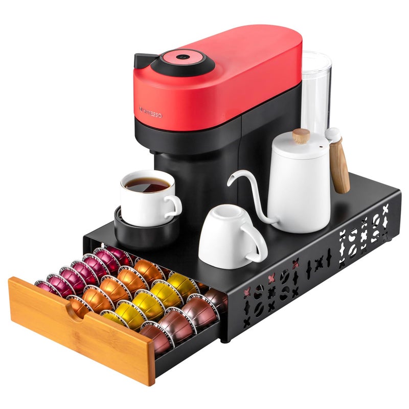 حامل كبسولات قهوة فيرتو الرائد لتخزين نيسبريسو - معدن أسود يناسب جميع أحجام كبسولات فيرتو