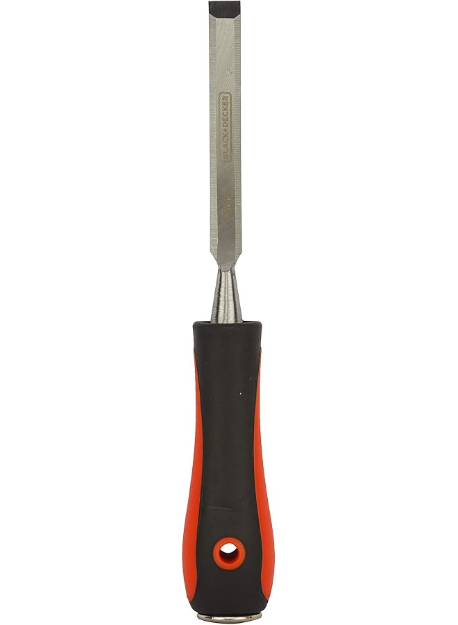 BLACK+DECKER 12Mm Bimaterial Steel Wood Chisel Orange Black Bdht16695 2 Years Warranty - Image 1