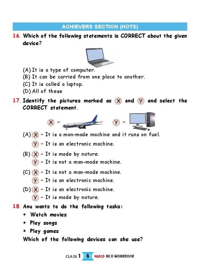 MTG National Cyber Olympiad (NCO) Workbook for Class 1 - Quick Recap, MCQs, Previous Years Solved Paper and Achievers Section - SOF NCO Olympiad Preparation Books For 2023-2024 Exam - Image 4