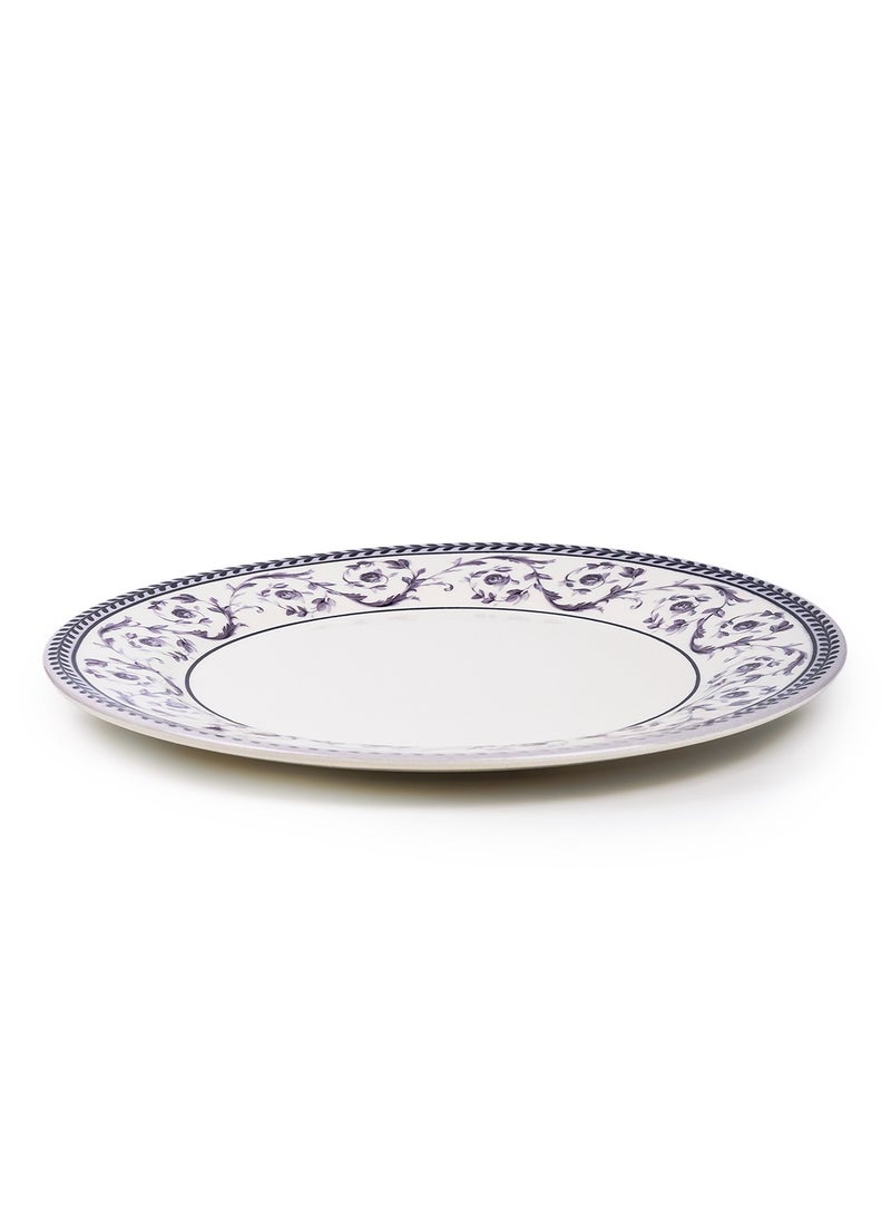 Claytan Callista Floral Pattern 8.2 inch Ceramic Salad Plate (White, Set Of 1) - Image 1