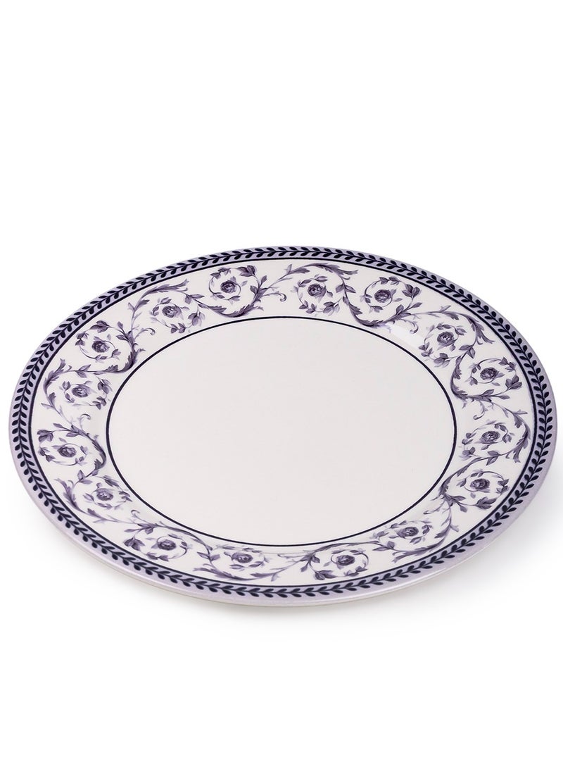 Claytan Callista Floral Pattern 8.2 inch Ceramic Salad Plate (White, Set Of 1) - Image 3