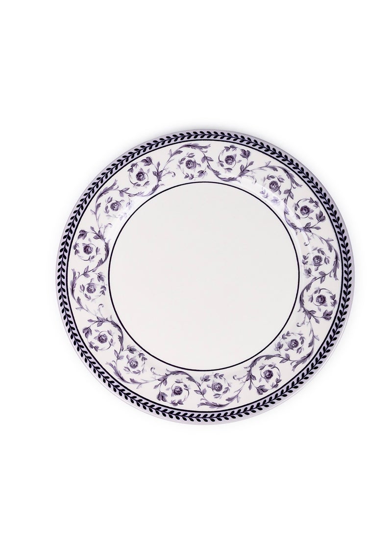 Claytan Callista Floral Pattern 8.2 inch Ceramic Salad Plate (White, Set Of 1) - Image 2