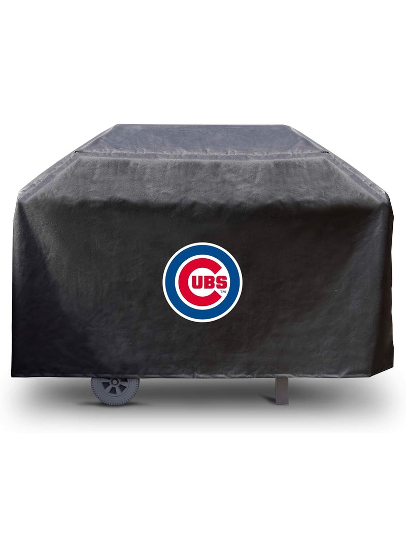 FANMATS FANMATS 42277 MLB  Chicago Cubs Rectangular Black Grill Cover  Fits 3 and 4 Burner Grills  68in x 21in x 35in 