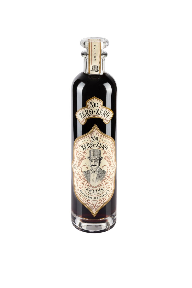 Dr Zero Zero AmarNo | Award Winning Non-Alcoholic Spirit | Bitter Cocktail Mocktail Drink | After-Dinner Digestive Botanicals | Amaro | Made in Italy | 700ml - Image 1