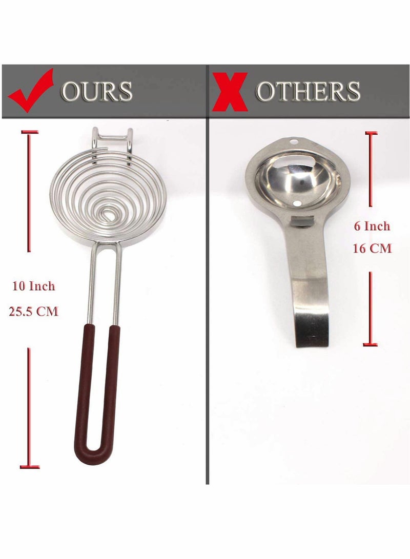 SYOSI Egg Separator,Stainless Steel Egg Yolk Separator Egg White Divider Egg Fliter Extractor Cooking Baking Tools,Dishwasher Safe & Silver - Image 2