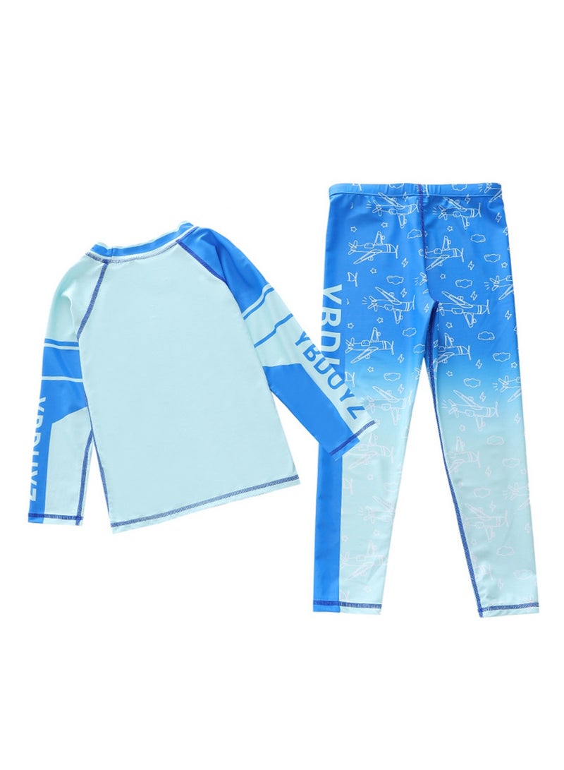 Generic 2pcs children's swimsuit boys one piece long sleeve long pants surfing swimsuit swimsuit - Image 2