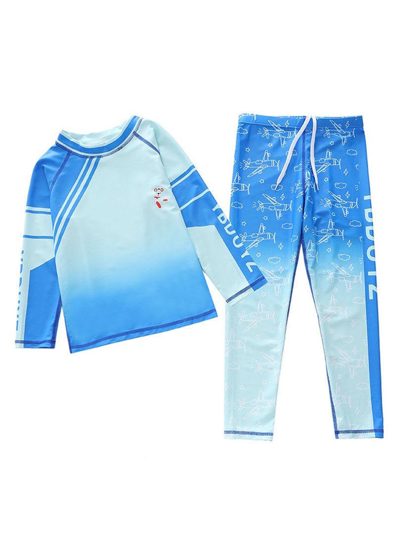 Generic 2pcs children's swimsuit boys one piece long sleeve long pants surfing swimsuit swimsuit - Image 1