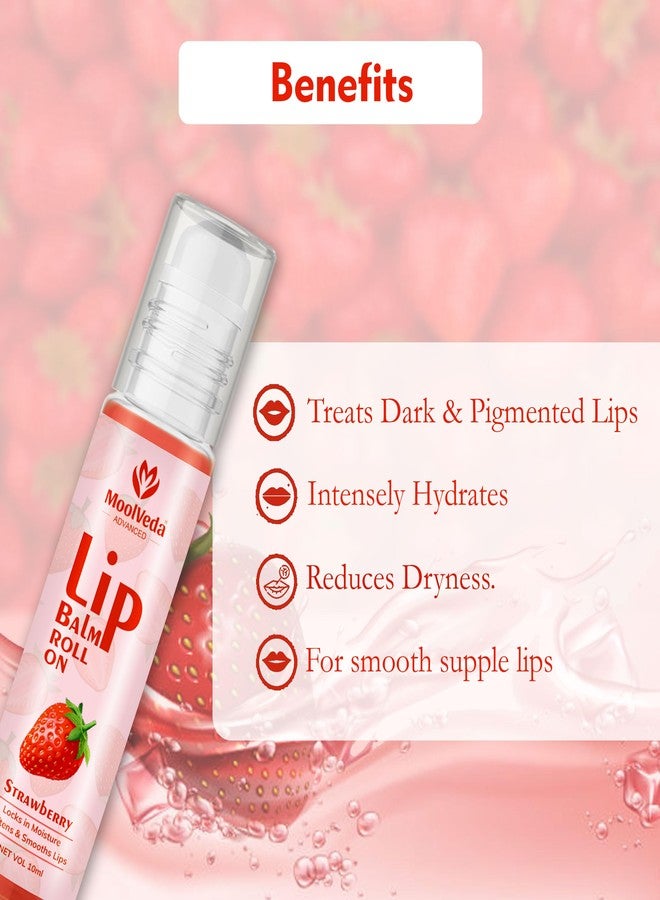 Moolveda Strawberry Lip Balm Roll on | 100% edible ingredients & no chemicals, 10ml - Image 5