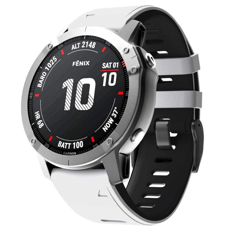 ANCOOL Compatible with Fenix 7S Band Two-Tone Soft Watch Band Replacement for Fenix 5S/Fenix 5S Plus/Fenix 6S/Fenix 7S/Fenix 6S Pro Smartwatches (White-Black) - Image 3