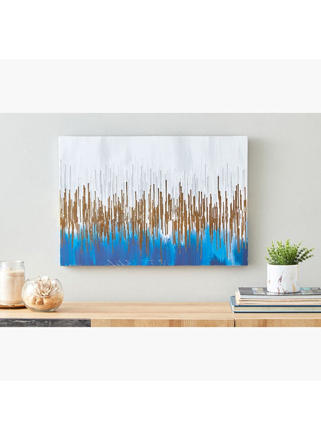 Home Box - Ryma Abstract Gold Effect Framed Canvas Wall Art 44 x 2.5 x 64 cm - Image 1