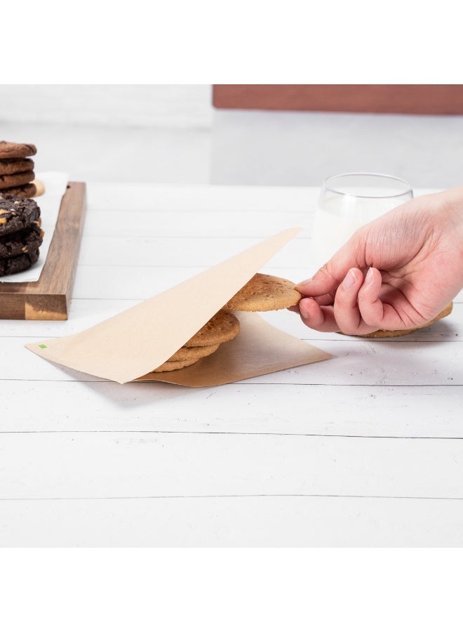 Restaurantware Bag Tek 6.3" x 4.7" Double Open Bags, 100 Small Deli Paper Sheets - Disposable, Greaseproof, Brown Kraft Deli Wrap Liners, For Snacks, Cookies, And More, - Image 5