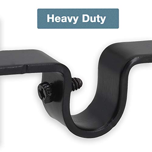 OVOV Double Curtain Rod Bracket 3 Pack Heavy Duty 1 and 5/8 Inch Curtain Rod Holders for Bedroom Living Room Brown - Image 4