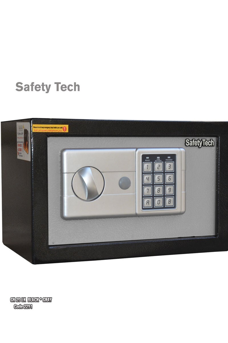 Safety Tech Digital safe with passwords and two emergency keys, from the international brand Safety Tech, size 31 * 20 * 20, with the ability to record two passwords, each number consisting of 3 to 8 digits, and 3 key holders  - Image 2