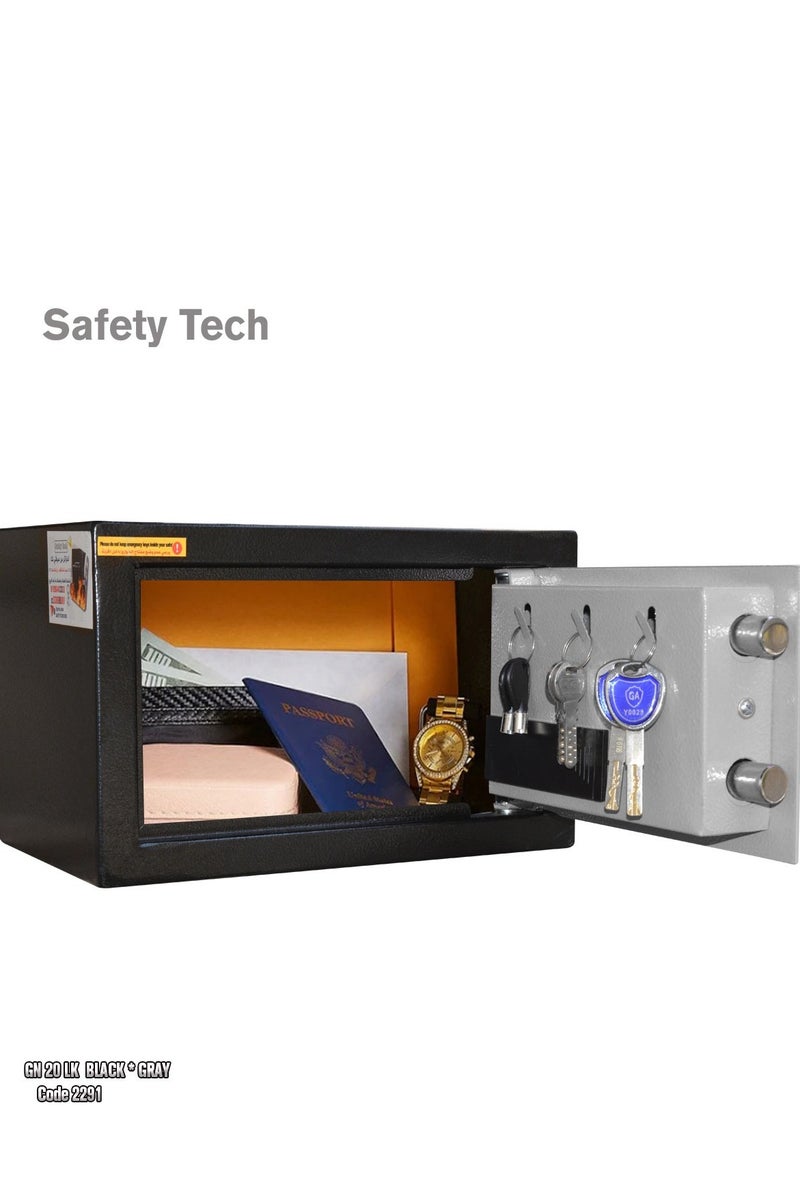 Safety Tech Digital safe with passwords and two emergency keys, from the international brand Safety Tech, size 31 * 20 * 20, with the ability to record two passwords, each number consisting of 3 to 8 digits, and 3 key holders  - Image 5