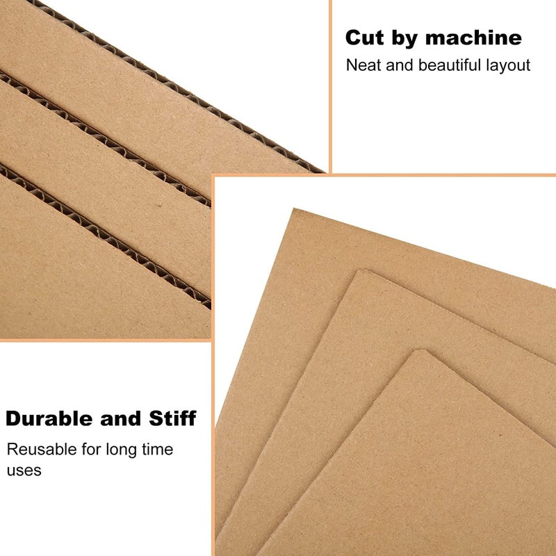 Premify 24 Pack Cardboard Sheets, 30cm x 20cm Corrugated Sheets for Mailers Made with Kraft Paper, Flat Packaging Inserts for Shipping, Mailing, Arts & Crafts Etc - Image 5