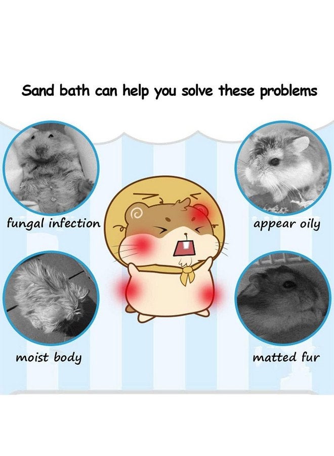 kathson Hamster Bathing Sand with Sandbox Bathroom, Small Animal Cleansing Potty Litter Dust Gerbil Grooming Sand Bath for Dwarf Hamster Gerbil Mouse(B) - Image 2