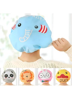 Generic Fun And Functional: Cartoon Animal Waterproof Shower Caps Made Of Elastic Peva For Women, Girls, And Kids - Bathing And Bathroom Fashion Accessories (5 Pieces)  - Image 1
