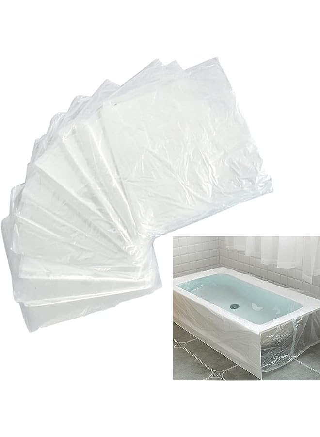 Raxoom Bathtub Cover Liner, 50 Pcs Ultra Large Bathtub Liner Plastic Bag, 120 x 260 cm Bath Tub Liner Water Storage Bag or Hotel, Household Bath Tubs - Image 1