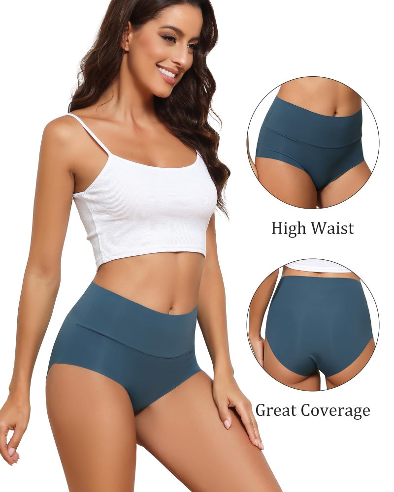 LEVAO Women's High Waist Seamless Underwear Full Coverage Brief No Show Panties Sexy Comfortable Pantie Multi Pack S-XXL - Image 3