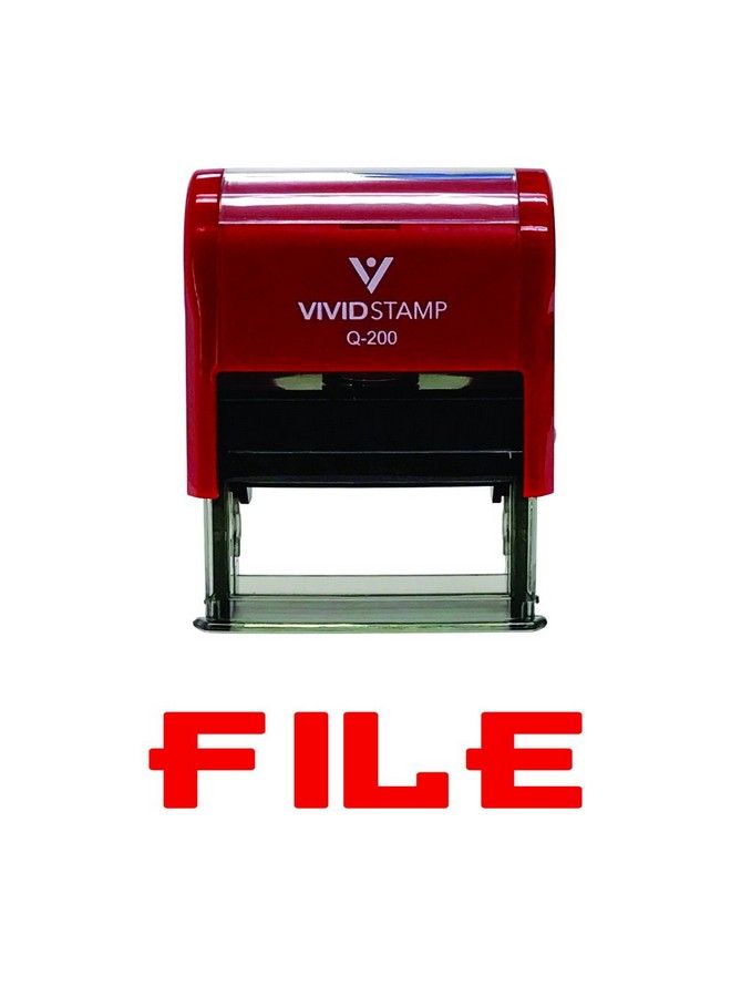 Pacific Stamp and Sign File Selfinking Office Rubber Stamp (Red) Medium - Image 2