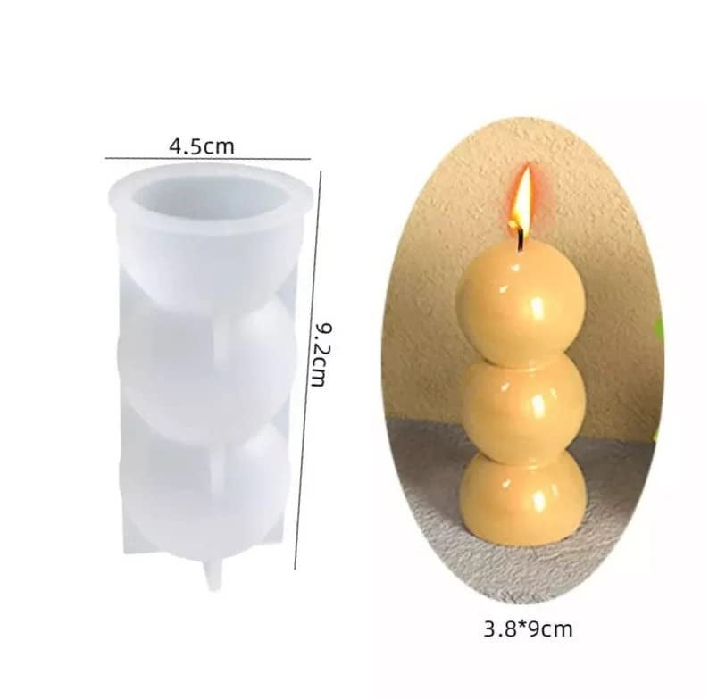 MATIN IMPEX 3D Round Pillar Candle Mold | Easter Modern Silicone Mold | DIY Decorative Candle Craft Handmade Non Stick Making Tool |for Birthday. Anniversary (Pack of 1) (WCM160) - Image 2