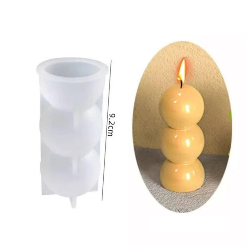 MATIN IMPEX 3D Round Pillar Candle Mold | Easter Modern Silicone Mold | DIY Decorative Candle Craft Handmade Non Stick Making Tool |for Birthday. Anniversary (Pack of 1) (WCM160) - Image 1