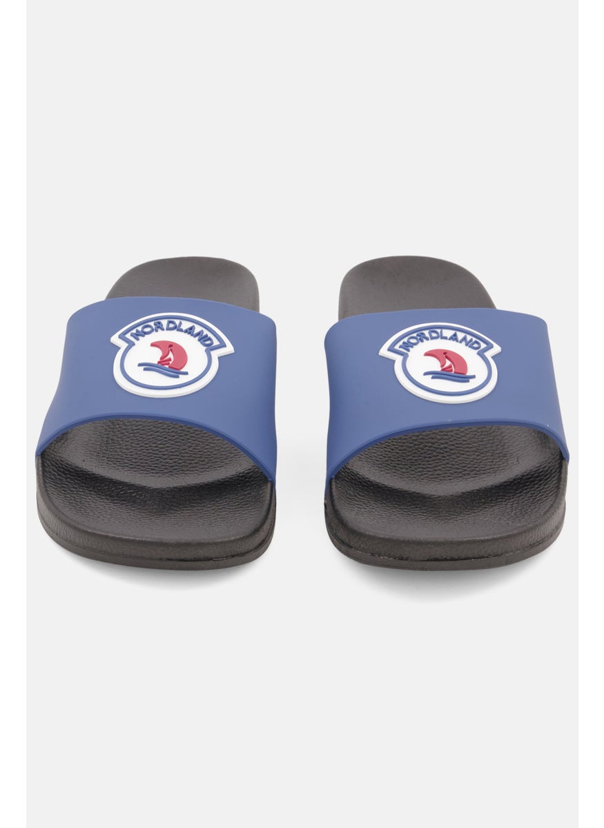 Nordland Men Brand Logo Slip On Slides, Blue  - Image 2