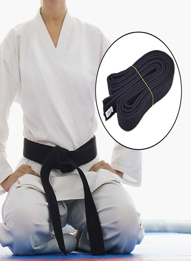 KRISMYA Black Karate Belt,1 Pack Taekwondo Judo Solid Rank Karate Martial Arts Belts (280 CM/110.2 in) - Image 3