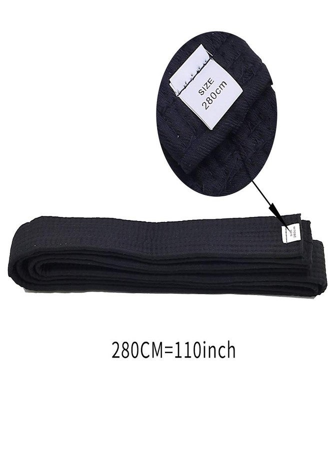 KRISMYA Black Karate Belt,1 Pack Taekwondo Judo Solid Rank Karate Martial Arts Belts (280 CM/110.2 in) - Image 2