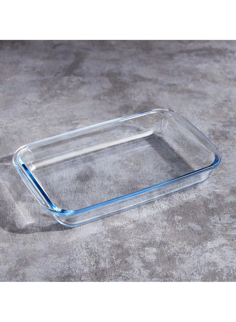 BLACKSTONE صينية فرن زجاجية مستطيلة 2.9 لتر - أدوات خبز بوروسيليكات فاخرة، آمنة للاستخدام في الفرن والميكروويف وغسالة الصحون، مثالية للخبز والشواء والتقديم - Image 3