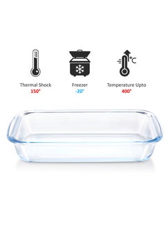 BLACKSTONE 2.9L Rectangle Shape Glass Oven Dish - Premium Borosilicate Bakeware, Oven, Microwave & Dishwasher Safe, Perfect for Baking, Roasting, and Serving  - Image 2