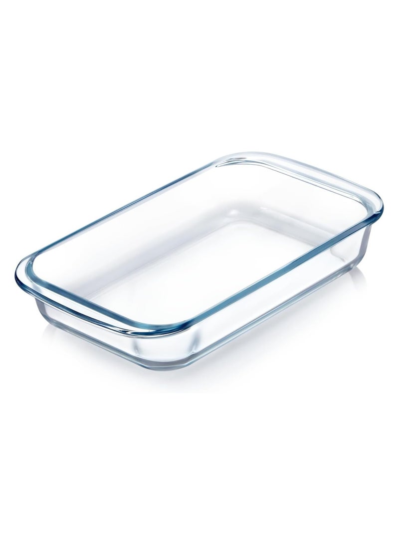 BLACKSTONE صينية فرن زجاجية مستطيلة 2.9 لتر - أدوات خبز بوروسيليكات فاخرة، آمنة للاستخدام في الفرن والميكروويف وغسالة الصحون، مثالية للخبز والشواء والتقديم - Image 1
